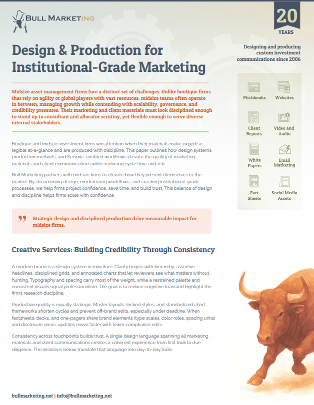 Design & Production for Institutional-Grade Marketing